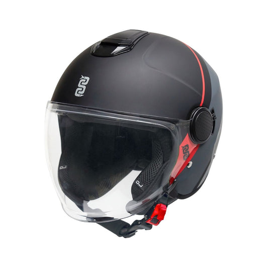 OJ Viaggio Helmet Stripe Grey/Red Matt