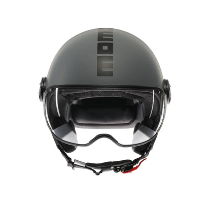 Casco moto jet FGTR EVO Mono E2206 blu primavera opaco / silver