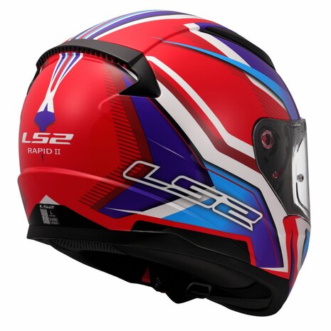 LS2 FF353 RAPID II FLITZ WHITE BLUE RED
