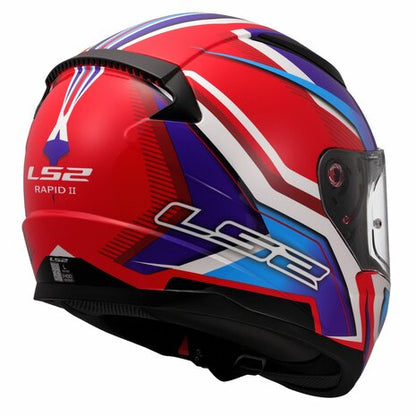 LS2 FF353 RAPID II FLITZ WHITE BLUE RED