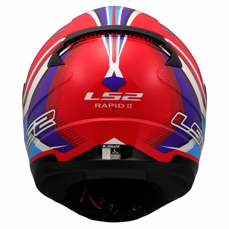 LS2 FF353 RAPID II FLITZ WHITE BLUE RED