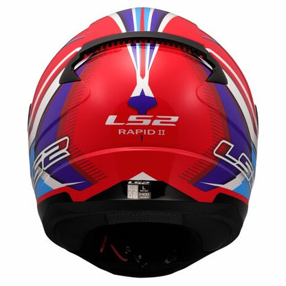 LS2 FF353 RAPID II FLITZ WHITE BLUE RED