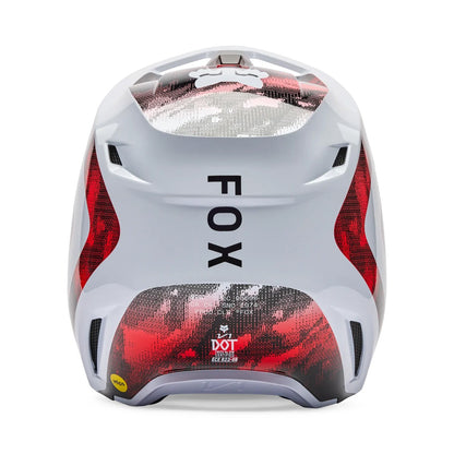 Fox V1 Kairos Helmet White/Red Fluo