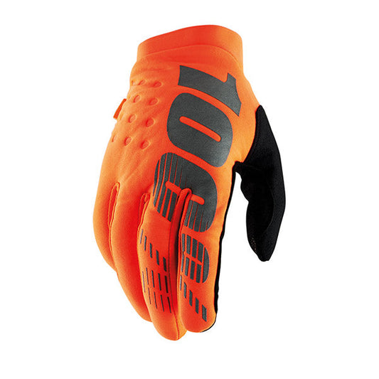 GUANTI 100% BRISKER FLUO ORANGE/BLACK (S)