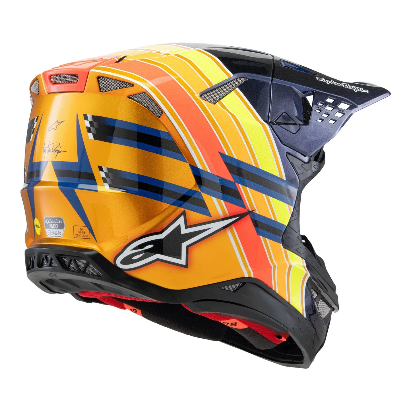 Alpinestars Supertech M10 Helmet TLD Edition 25 Dark Blue/Orange/Yellow Fluo/Red Gloss