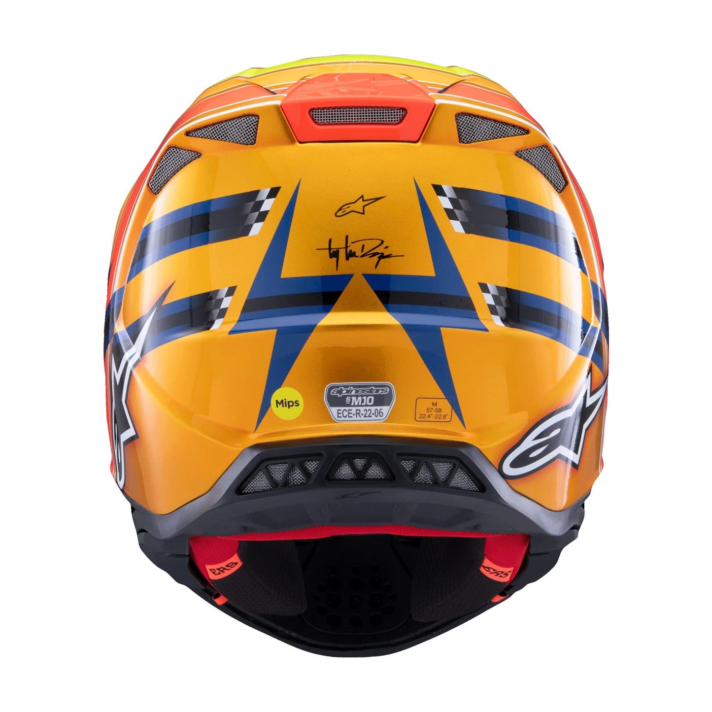 Alpinestars Supertech M10 Helmet TLD Edition 25 Dark Blue/Orange/Yellow Fluo/Red Gloss
