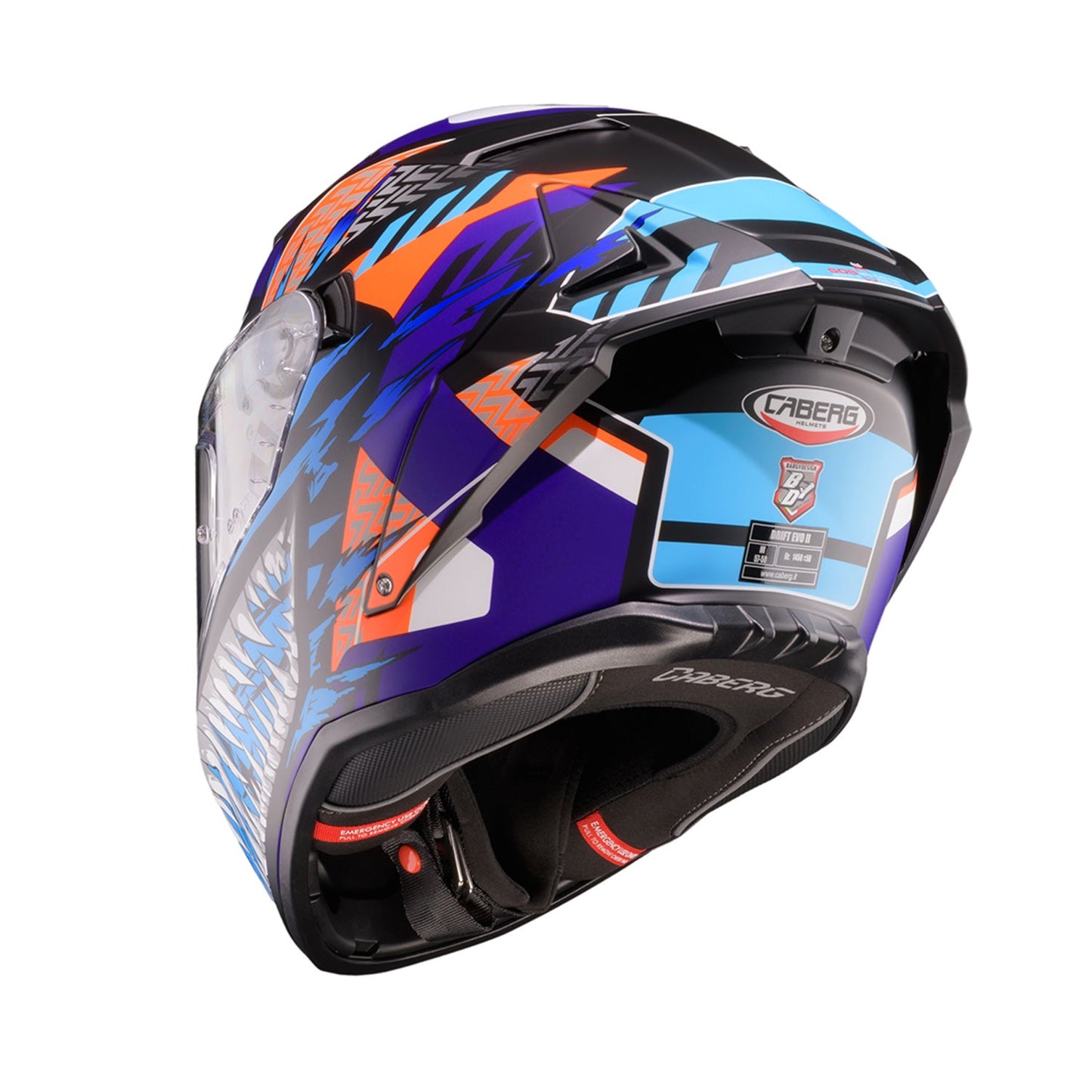 Caberg Drift Evo II Helmet Nobo Black/Red Fluo/Blue/Purple Fluo Matt