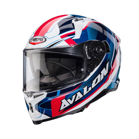 Caberg Avalon X Helmet Optic White/Blue/Red Gloss