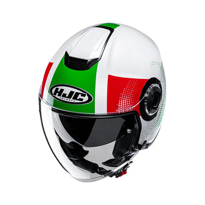 HJC i40N Helmet Pyle MC41 White/Green/Red Gloss