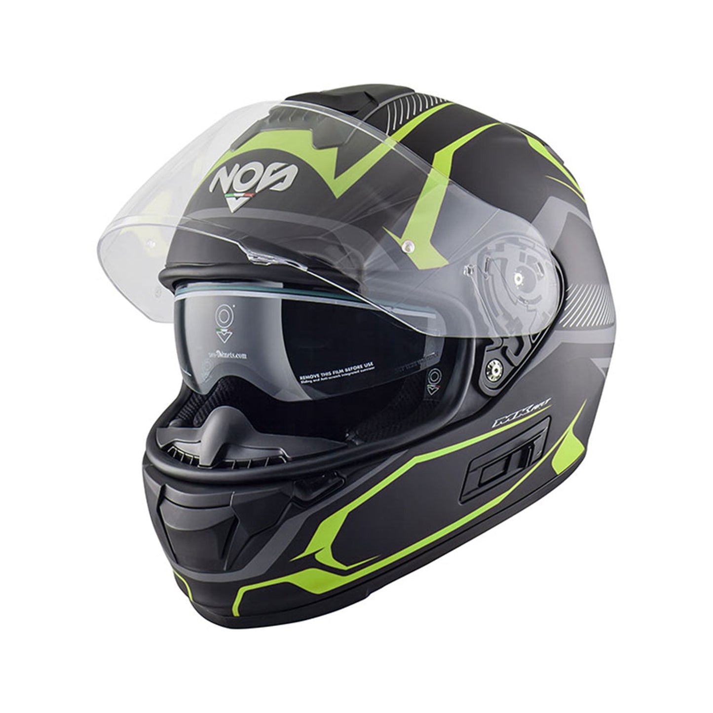 Nos NS-7F Helmet Douglas Black/Grey/Yellow Fluo Matt